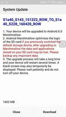 Lenovo Vibe S1 Marshmallow update.webp